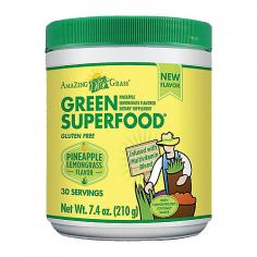 Amazing Grass Pineapple lemongrass Green SuperFood is a combination of nature's most nourishing, cleansing and potent superfoods. Packed full of concentrated greens, fruits and support herbs, every serving provides a powerful dose of whole food nutrition. With an infusion of multivitamins, the Green SuperFood delivers nutrition your body needs with a refreshing flavor you will love. Supports overall health and wellness. Supports healthy immune function. Includes a probiotic and enzyme blend to support digestive health. Helps achieve your recommended daily servings of fruits and vegetables. Our Story. Amazing Grass cereal grasses are grown and harvested in the good ol' United States of America, on a family-run farm, in Kansas to be exact, where we're dedicated to creating the best Organic Green SuperFoods, made from the finest ingredients on the face of the earth. We believe in the incredible power of nutrition, leaving this world better off than how we found it, and above all, sharing the happiness of Amazing Grass with our customers.