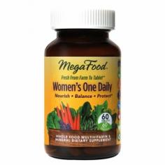 MegaFoodsDailyFoodsWomen's One Daily Multi-Vitamin - 60 Vegetarian Tablets Mega FoodsDailyFoodsWomen's One Daily Multivitamin provides wholesome nourishment for life in a convenient one tablet daily formula for Women. For women still in their reproductive years, Mega FoodDailyFoodsWomen's One Daily is a convenient rejuvenating formula that offers a complete spectrum of 100% whole food nutrients essential for life. MegaFoodDailyFoodsWomen's One Daily contains organic herbs including chaste tree berry, ashwagandha root and red raspberry leaf that are uniquely suited to support the health of the female reproductive and endocrine systems. MegaFoodDailyFoodsWomen's One Daily also contains immune-supportive herbs and foods are also included to for daily protection. One Daily Multi-Vitamins MegaFood One Daily Multi-vitamin Formulas provide a convenient and affordable way to ensure that your body receives concentrated whole food nourishment on an every day basis. MegaFood offers a range of gender and age specific formulas with unique organic herbal blends to address specific physiological needs. For those seeking an herb free alternative, One Daily is an excellent choice for men or women of all ages. Recommended products to take alongside MegaFood's One Daily formulas include MegaFood Bone or Calcium, Magnesium, and Potassium. Welcome to MegaFood To provide you with exceptional nourishment of the highest quality, MegaFood premium multi-vitamins are made with a full spectrum of fresh whole foods including farm fresh broccoli, carrots, oranges, Maine Wild Blueberries, Cape Cod Cranberries and pure nutritional yeast. MegaFood then carefully dries these foods into a nutrient-rich FoodState concentrate which delivers essential vitamins, minerals and life-enhancing phytonutrients. Emerging research continues to show that phytonutrients and other vital compounds delivered in food have an essential role in promoting our health and well-being for life.