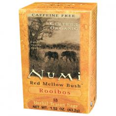 Rooibos Caffeine Free Red Mellow Bush&trade; Earthy Vanilla Healer Pure Herbal Teason Bags The Purest Tea On The Planet Rooibos Or "Red Tea" Is Grown In The High Desert Regions Of The Cederberg Mountains Of South Africa. It Has An Earthy Vanilla Taste And A Vibrant Orange Color With Hints Of Autumn Straw. Caffeine-Free And With An Antioxidant Level Comparable To Green Tea, Numi's Organic Red Mellow Bush Rooibos Is Rich In Minerals, Very Low In Tannin, And Relaxing To The Nerves. Teason&trade; Is Our Term, Derived From The French Tisane, For Brewed Herbal Beverages; Which Strictly Speaking, Are Not From The Tea Plant, Camellia Sinesis. Enjoy! Numi: A Journey Of Imagination Begins With A Cup Of Tea And A Quiet Moment. Numi Is A Labor Of Love By A Brother And Sister. She Hand Paints The Images That Grace Numi's Packaging, Inspired By Photographs He Takes While Traveling The World In Search Of Organic And Exotic Teas And Herbs. Tea Is Liquid Meditation, Reminding Us To Enter A Time And Space To Find Our Own Thoughts And Visions. We Invite You To Take The Tea Transformation. The Purest Tea On The Planet&trade;: Selecting Premium, Full Leaf Teas - Never Tea Dust - To Ensure Smooth, Soothing Flavors That Nurture Your Health. Using 100% Real Ingredients - Fruits, Flowers & Spices - To Create An Authentic, Natural Taste. We Don't Believe In The Common Practice Of Adding Oils & "Natural" Flavorings To Create Flavor. Supporting Our Communitea By Sourcing Certified Organic Teas & Herbs Directly From The Farmers. Conscientiously Creating Partnerships That Improve The Quality Of Life From Farmer To Packer. Using Eco-Friendly Packaging: The Carton Is Made Of 85% Post-Consumer Waste, Printed With Soy Based Inks And The Tea Bags Themselves Are Biodegradable Usda Organic / Certified Organic By Qai 1-888-404-6864