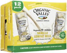 Great Organic Beverage in Vanilla Organic Valley Organic 1% Lowfat Milk is healthy milk from organic farms in vanilla flavor. Ultra-pasteurization and aseptic packaging results in nutritious and delicious milk. This milk is easy to store and use making it a healthy and practical option for daily use. This milk needs refrigeration only after opening the pack for storage. Organic low fat milk in vanilla flavor Aseptic packaging to preserve nutrition and freshness Single serve shelf stable Organic Valley Organic 1% Lowfat Milk is a classic lunch-box classic and can be carried with you wherever you go. This makes a fantastic ready-to-drink beverage at home or at your work place. Just For You: The entire family, including Kosher households Essential Elements: It consists of organic grade A lowfat milk, Vitamin A palmitate, Vitamin D3, organic unrefined cane sugar, organic inulin and organic vanilla flavor. Milk is a wholesome food with protein, vitamins and minerals and promotes strong teeth and bones, smooth skin and enhances the immunity system.