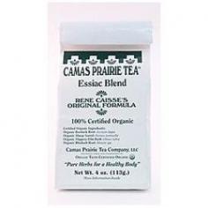 Camas Prairie Tea Organic (Rene Caisse's Original Formula) by Trout Lake Farm Organic Herbs 4 oz Tea Essiac tea originated in the early 1920s when a Canadian nurse named Rene Caisse (essiac is Caisse spelled backwards) received the formula from a patient who acquired the recipe from an Ojibwa medicine man. She went on to use the essiac tea formula for many years with positive results. Nurse Caisse passed away in 1978 but her essiac tea recipe remains to be appreciated by all who use it. Trout Lake Farm began manufacturing Camas Prairie Tea in 1994. At the time of its conception it was known as Caisses Herbal Tea. Although this new venture was a departure from Trout Lake Farms roots in farming supplying raw materials we felt that it was important to introduce a reasonably-priced but high-quality alternative to the more expensive essiac products in the marketplace. Three of the ingredients Burdock Sheep Sorrel and Rhubarb were already being grown on our farm. We sourced the Slippery Elm