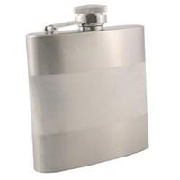 Be distinct with this handsome flask from Visol. The "Cabot" not only carries six ounces of your favorite liquor, but it also packs style and sophistication. It features a polished stainless steel banded center which is framed by a brushed stainless steel finish. This lustrous flask will make a great gift for special occasions such as birthdays to weddings. At weddings, the groomsmen definitely deserve a special gift so why not get them this flask to show them a token of your appreciation! Approx. Dimensions: 3.75" (Height) x 3.85" (Width) x 1.00" (Thickness) Approx. Weight: 4.76 oz. 6 oz. Capacity Two Tone Finish Captive Top 18/8 Grade Premium Quality Stainless Steel