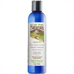 Valley Green Naturals Hydration Plus Tea Tree Citrus Conditioning Hair Milk - 8 oz. (237ml) Valley Green Naturals Hydration Plus Tea Tree Citrus Conditioning Hair Milk contains organic emollients of coconut and jojoba oils, along with Hydrolyzed Wheat Protein, Marula Seed Oil and mineral-rich Dead Sea Salt to give your hair maximum shine, health, and manageability. Perfect for those with dry or damaged hair, Valley Green Naturals Hydration Plus Tea Tree Citrus Conditioning Hair Milk is loaded with the most beneficial ingredients they know. Try Valley Green Naturals Hydration Plus Tea Tree Citrus Conditioning Hair Milk, and add some healthy bounce and shine to your day! This product is made with saponified oils that are certified organic and approved by the USDA. The Valley Green Naturals StoryShortly after 9/11, Art and Cindy left suburban-city-living near Washington, D.C. and moved to the beautiful Northern Virginia countryside. They indulged their desire to be more self-sustaining and began growing their own vegetables, raising chickens and enjoying life on a small hobby farm. After Art purchased a home soap-making kit, they began experimenting with natural soap recipes using garden- and locally-sourced botanicals and honey. They sold the soaps locally and found that they were a huge hit. Cindy studied reports on commonly used chemicals in personal care products and their alarming effects on the human body and the environment. Ultimately, her findings led to the creation of Valley Green Naturals, a company they formed to produce body-safe, eco-friendly, natural and organic products. Valley Green Naturals sources its ingredients locally from the Virginia Piedmont whenever possible, and they also support organic farming and Fair Trade on a global basis.