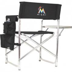 The Sports Chair by Picnic Time is the ultimate spectator chair! It's a lightweight, portable folding chair with a sturdy aluminum frame that has an adjustable shoulder strap for easy carrying. If you prefer not to use the shoulder strap, the chair also has two sturdy webbing handles that come into view when the chair is folded. The extra-wide seat (19.5") is made of durable 600D polyester with padding for extra comfort. The armrests are also padded for optimal comfort. On the side of the chair is a 600D polyester accessories panel that includes a variety of pockets to hold such items as your cell phone, sunglasses, magazines, or a scorekeeper's pad. It also includes an insulated bottled beverage pouch and a zippered security pocket to keep valuables out of plain view. A convenient side table folds out to hold food or drinks (up to 10 lbs.). Maximum weight capacity for the chair is 300 lbs. The Sports Chair makes a perfect gift for those who enjoy spectator sports, RVing, and camping. Dimensions: 19 x 4.25 x 33.25 inches.