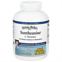 Natural Factors Stress-Relax Suntheanine L-Theanine - 120 Chewable Tablets Natural Factors Suntheanine contains pure L-Theanine, a unique amino acid found in green tea that is emerging as the premier natural product that supports mental calmness and relaxation. Suntheanine is produced via a proprietary enzymatic process guaranteeing essentially pure L-Theanine for maximum effectiveness. Natural Factors Stress-Relax Suntheanine L-Theanine comes in a tasty fruit flavored chewable tablet. Natural Factors Stress-Relax Suntheanine contains no artificial preservatives, color or sweeteners; no dairy, gluten, soy, wheat, or yeast. Natural Factors priority is enhancing people's health: They offer more than 300 different formulas available exclusively at natural health stores. They are family-owned, Canadian-based business. They have produced and sold quality supplements to North Americans for more than 50 years. They grow their own herbs, organically and process them fresh from the fields. They test and standardize herbs for total quality control. Their science team includes medical doctors, naturopathic physicians, researchers and herbalists from around the world. They create new, condition-specific formulas that are clinically proven to work. Their laboratory facilities comply with Good Laboratory Practices and are among the finest in North America. They meet or exceed Canadian Government Good Manufacturing Practices (GMP) guidelines and all Health Canada and FDA regulatory requirements Factor FarmsThey grow their organic Echinacea for Echinamide products on their very own farms, located in the Okanagan region of British Columbia. Dubbed Factors Farms, their farms also produce their herbs for unique formulations, all of which are harvested fresh by hand and processed within hours at their nearby extraction plant.