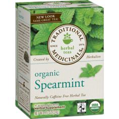 Organic Spearmint Just herbs nothing else No added flavors Made with pharmacopoeial grade herbs Every bag is individually wrapped Fair Trade Certified Caffeine free herbal tea USDA Organic Printed on 100% recycled paper board (at least 55% verified post-consumer waste) Certified by the California Certified Organic Farmers (CCOF) 100% organic ingredients Traditional Medicinals Knowledge * Efficacy From the corners of the earth, to the bottom of your teacup, we're preserving tradition and creating a sustainable future. For over 30 years we have been making herbal teas blending the ancient art of traditional formulating with the most modern methods to ensure you a consistently reliable and good tasting cup. We know that you choose to live as if there is a tomorrow, as we do. That's why we purchase our herbs and manufacture our teas sustainable. Whether it's working with a cooperative of herb collectors, supporting organic herb farmers or electricity use, we believe that teas that are good for you should be good for the earth. Sustainability * Partnership Fair Trade Organic Spearmint Our purchase of Fair Trade Organic Spearmint leaf assures that farmers in developing countries receive a fair price for their crops, Have safe working conditions and that the crops are grown in harmony with nature without the use of harmful agrochemicals. Organic Spearmint is Fair Trade Certified by Trans Fair USA. There are two sources for our organic fair trade spearmint in Egypt. One of our sources is the Sekem Initiative, a Biodynamic and organic farm that was founded in 1977 northeast of Cairo. The Sekem Initiative has decided to invest its Fair Trade premium in scholarships funds and literacy programs for all ages, and Sekem producers have decided to invest in better housing, sanitation and health care facilities, and safe, reliable transportation. These sorts of basic infrastructure improvements are vital throughout Egypt, where access to daily necessities can be challenging in all sectors. How does it taste? Pleasantly aromatic and sweet. In contrast to peppermint, spearmint does not produce a cooling sensation. Children often find it to be more agreeable than peppermint. Sealed Fresh Every tea bag in this box has been individually wrapped and sealed for freshness, ensuring that the beneficial components of the herb remain intact. These statements have not been evaluated by the Food and Drug administration. This product is not intended to diagnose, treat, cure or prevent any disease. We strongly encourage recycling Materials printed on 100% recycled paper board (at least 55% verified post-consumer waste) WRAP- Waste Production Awards Program 2009 Winner An honored Manufacturer since 1997 for its contribution to the California Waste Reduction TraditionalMedicinals.com Warnings If pregnant or breast feeding ask a health professional before use.