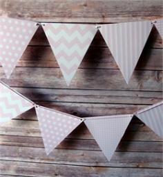 Flag bunting banners have been popular and trending for parties, weddings, indoor and outdoor decoration for a period of time now. These great decorations are here to stay and will make a great decorating item for any occasion. This is our mix pink pattern triangle pennant banner which includes 4 designs in this banner set. In this set you will receive 12 triangle flag bunting banners which are pre- strung, so all you have to do is take it out of the package and it's ready for hanging. The designs included in this banner set are: pink Chevron pattern, pink Polka Dot pattern, pink Stripe pattern, and pink Checker pattern flags which are pre-strung on a matching color twine. Patterns are printed on both sides of each triangle pennant. Product Specifications: Pennant Count: 12 Pennants Pennant Patterns: 3 Chevron, 3 Polka Dot, 3 Stripe, 3 Checker Twine Length: 11 Feet Triangle Pennant Dimensions: 7.5"W x 8"L We also offer great variety of matching paper decorations for your event, please view some of our other decorations: round paper lanterns, paper straws, tissue paper pom poms.