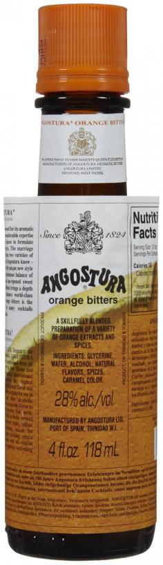 Get ready to experience the best-balanced orange bitters on the planet! The newest high-quality bar ingredient from the experts at Angostura, these orange cocktail bitters are an essential for fine cocktails. A long time in the making, Angostura Orange Bitters are a perfect blend of citrus essence with oils from bitter and sweet oranges, herbs and spices and KegWorks is the first in the US to offer them! Add a new kind of depth and flavor to your cocktails today with these exotic and versatile bitters. For more great brands and flavors, check out our complete selection of cocktail bitters! In stock and ready to ship. Features: Imported from Trinidad & Tobago. Exotic and versatile bitters. Works well with vodka, gin, whiskey and rum. Best-balanced orange bitters available. Made by the bitters experts at Angostura.Specs: Size: 4 oz Bottle. 28% alc./vol. Ingredients: Glycerine, Water, Alcohol, Natural Flavors, Spices, Caramel Color..