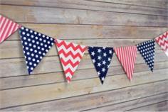 Flag bunting banners have been popular and trending for parties, weddings, indoor and outdoor decoration for a period of time now. These great decorations are here to stay and will make a great decorating item for any occasion. This is our exclusive 4th of July Independence Day / Memorial Day Patriotic pattern triangle flag pennant banner which includes 3 designs in this banner set. In this set you will receive 12 triangle flag bunting banners which are pre- strung, so all you have to do is take it out of the package and it's ready for hanging. The designs included in this banner set are: Red, White and Navy Blue flags which are pre-strung on a matching color twine. They are printed on both sides of each triangle pennant. Product Specifications: Pennant Count: 12 Pennants Pennant Patterns: 4 Red, 4 White, 4 Navy Blue Twine Length: 11 Feet Triangle Pennant Dimensions: 7.5"W x 8"L We also offer great variety of matching paper decorations for your event, please view some of our other decorations: Round Paper Lanterns, Paper Straws, Tissue Paper Pom Poms.
