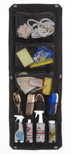 Constructed from heavy canvas back with mesh insert pockets. Features 3 zipper pockets for easy access. 6 interlocking buttons for safety. Can be mounted on your barn or trailer door. Helps to organize all your grooming items. Keep all your grooming supplies handy in this Tough-1 Hanging Grooming Caddy - Black. Well-designed, handy, and available in classic black, this groom caddy is made of heavy canvas with mesh insert pockets, and includes a variety of pockets and zippered compartments to keep everything organized. About JT InternationalFor over 35 years, JT International has been providing riders with quality equestrian equipment designed to maximize the riding experience. With over 1,100 different types of products available, they offer new and time-honored favorites to riders all over the world. From tack to training supplies, JT International has each rider and their mount covered.