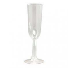 An affordable stemware solution that will complement any decor or theme! These clear plastic champagne flutes add an elegant touch to any event without the risk of broken glass. Made of a clear plastic, these champagne flutes are great for toasts at a wedding reception, as wedding favors, decorations, or more formal office events. You can also decorate them with tulle, ribbon, bows, or add tags. This package contains 4 Clear Plastic 7Oz Champagne Flutes that are great, even for everyday use.