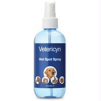 Vetericyn Canine Hot Spot Spray is an innovative topical solution for the care of hot spots - wounds caused by canine dermatitis. This product is great for wounds, infections, and irritations caused by bacteria, viruses, fungi, or spores. This product is a steroid-free, antibiotic-free, no-rinse solution that is also nontoxic. Made up of compounds similar to those produced by the animal's own immune system, Vetericyn will not harm healthy tissue. Vetericyn is pH neutral and will not sting when applied. Just spray Vetericyn up to 3-4 times a day directly on the wound, at the site of the infection or irritation until healed. This product, in solution, kills 99.999% of bacteria, viruses, fungi and spores including E. coli, Staph (MRSA), Strep, Moraxella bovis, Pasteurella, Actinomyces and Pseudomonas aeruginosa, and others. From your home to the farm or ranch, Vetericyn makes caring for your animals simple and easy.