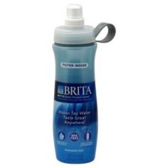 Squeeze Your Way To Great-Tasting Water! 20 Ounce Soft-Sided Water Filter Bottle With 1 Filter 1 Water Filter Can Replace Up To 300 Standard 16.9-Ounce Water Bottles Filter Sits Inside Water Bottle, Helping To Reduce Chlorine Taste & Odor, Often Found In Tap Water Bpa-Free Reusable Water Bottle Features Drink Spout & Is Top Rack Dishwasher Safe Replace Filter Every 2 Months With Black Brita&Reg; Bottle Replacement Filters Item Number 60258 35818 Whether You're At The Gym, On Your Bike Or On The Soccer Field, Enjoy Great-Tasting Water Anywhere, With A Brita&Reg; Sport Water Filter Bottle. The Water Filter, Which Sits Inside The 20-Ounce Soft-Sided Bottle, Filters As You Drink. It Helps Reduce Particulates As Well As The Taste And Odor Of Chlorine, Often Found In Tap Water. Just Fill The Squeezable Plastic Water Bottle, Screw On The Cap, Pull Up The Nozzle And Hydrate With Cleaner Water For Pennies Per Gallon. This Blue Colored Filter Bottle Is Bpa-Free And Dishwasher Safe On The Top Rack, Helping To Make Cleaning Easy. For Optimum Performance, Change The Water Filter Every 40 Gallons Or 2 Months. When Replacing The Filter, Look For Item Number 60258 35818 - The Black Brita&Reg; Bottle Replacement Filters. One Filter Can Replace Up To 300 Standard 16.9-Ounce Water Bottles, Helping To Cut Down On Plastic Waste. Get Great Taste, Less Waste And More Savings From Brita&Reg;. Includes: 1 - Bottle 1 - Filter Made In China *Actual Product Styling And Colors May Vary.