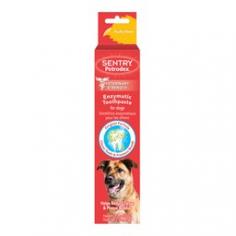 Petrodex Enzymatic Toothpaste: Available in Beef and Poultry flavors. Hydrogen peroxide-producing formula. Fluoride free. Dental care is just as important for your pet as it is for you. Helps control plaque and fights bad breath/dual ended toothbrush tapered to conform to pets mouth. Ultra soft bristles for gentle application. Overall length is 9 inches long. Hydrogen Peroxide Producing Formula: Size: 2.5 oz.