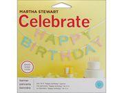 EK SUCCESS-Martha Stewart Celebrate Banner. Perfect for birthday parties, showers, or any other festive occasion! Just string this garland across windows, walls, tables, or mantles for just the right decorative touch. This package contains one preassembled 10ft glittered chipboard banner on white grosgrain ribbon. Available in a variety of designs: each sold separately. Imported.