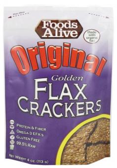 Nature's Perfect Health FoodEnjoy these flax crackers right from the bag, on salads, as bread, or with your favorite dips & spreads! Foods Alive is a family-owned company dedicated to creating the healthiest food. Like you, they care deeply about the food their family eats, so they use the highest quality organic & gluten free ingredients! They know the best flaxseed comes from mineral and nutrient rich soil. They receive samples from numerous certified organic farmers and make each sample into small batches of both crackers and cold-pressed oil for taste testing. This extra attention to detail allows them to make crackers & oils with the highest quality of flavor, freshness & nutrition. They start their crackers out by soaking the seed, which begins the germination or life process and makes the seeds easier to chew and digest (no grinding required!). Then they add robust ingredients and gently dehydrate them overnight at a very low temperature to preserve the vitamins, minerals and living enzymes. Food to nourish your body, mind & soul, but that is just the tip of the flaxburg!