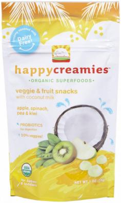 Organic Superfoods Veggie & Fruit Snacks For Toddlers With Creamy Coconut Milk Dairy Free! Why Happycreamies&Trade;? 50% Veggies For Snacking On-The-Go Sweetened With Fruits And Vegetables Probiotics For Digestion When Is Your Child Ready For Happycreamis? You Will Know That Your Child Is Ready To Try Creamies When They Can Do The Following: Crawl On Their Hands And Knees, Without Their Tummy Touching The Ground. Eat Thicker Solids With Larger Pieces. Use Their Jaws To Mash Food With Their Gums. Pick Up Food To Eat On Their Own With Thumb And Forefinger. About Happyfamily&Trade; We Are Moms, Nutritionists And Pediatricians Who Come Up With Tasty Recipes Using Organic Nutrition And Yummy Ingredients. Our Mission Is To Provide You With The Absolute Best Foods For Your Little One. The Happyfamily&Trade; Secret? It's Simple! Our Organic Meals And Snacks Are As Delicious As Homemade, With An Added Boost Of Nature's Best Nutrition. Made With A Mom's Love For Your Growing Family. Usda Organic California Certified Organic Farmers (Ccof) Bpa Free. No Gmos. No Artificial Ingredients. Made In Usa