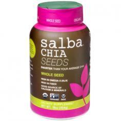 Natures Perfect Whole Food. Salba is the Richest Source of Omega-3 Fatty Acids and Fiber Found in Nature. USDA Organic. Non GMO. Gluten Free. Kosher. Grown in Perus ideal climate Salba grain is high in Omega-3 essential fatty acids antioxidants fiber protein calcium and iron. The nutrient rich composition of Salba may improve your overall health and nutrition. Salba is the most nutritionally consistent and nutritionally dense chia on the planet. 8x More Omega-3s than Salmon. 30% More Antioxidants than Blueberries. 25% More Fiber than Flax Seed. 6x More Calcium than Whole Milk. 2x More Potassium than a Banana. 15x More Magnesium than Broccoli. Free Of: Gluten and GMO. Disclaimer: These statements have not been evaluated by the FDA. These products are not intended to diagnose treat cure or prevent any disease. Salba grain can be added to cereal yogurt oatmeal soups sandwiches salads smoothies baked goods or any favorite recipe. Supplement Facts: Serving Size: 1 Level Tablespoon (12 g). Servings per Container: About 37. Calories: 65 Amount Per Serving. Calories from Fat: 36 Amount Per Serving. Total Fat: 4 g Amount Per Serving; 6% Daily Value. Polyunsaturated Fat: 3.5 g Amount Per Serving; Daily value not established. Trans Fat: 0 g Amount Per Serving; Daily value not established. Total Carbohydrate: 4.5 g Amount Per Serving; 2% Daily Value. Dietary Fiber: 4.1 g Amount Per Serving; 17% Daily Value. Soluble Fiber: 0.4 g Amount Per Serving; Daily value not established. Insoluble Fiber: 3.7 g Amount Per Serving; Daily value not established. Sugars: 0 g Amount Per Serving. Protein: 2.5 g Amount Per Serving. Vitamin A: 1.56 IU Amount Per Serving.