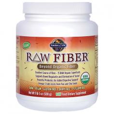 Experience the digestive power of organic superfoods and live probiotics with Garden of Life&reg; RAW Fiber&trade; - a certified organic, RAW, vegan daily fiber formula with ingredients specifically selected for their exceptional ability to support digestive health and function.A high-fiber diet provides numerous health benefits, but getting enough dietary fiber through diet alone can be a big challenge. RAW Fiber&trade; is an excellent source of fiber, as well as Omega-3 fatty acids from flax and chia seeds. RAW Fiber&trade; features a soothing and nourishing blend of both soluble and insoluble fiber - 100% RAW, organic sprouted seeds, grains and legumes - with no harsh fibers such as psyllium which can be punishing to sensitive colons. The benefits of RAW Fiber&trade; go beyond typical dietary fiber supplements, supporting digestive and bowel health by helping to maintain a healthy intestinal microbial balance with powerful, clinically studied probiotics for additional digestive support. Supports healthy gut flora balance, regular bowel function, and overall health Healthy elimination of toxins Helps relieve occasional constipation Supports healthy cardiovascular function Helps maintain healthy blood sugar levels that are already in the normal range Helps maintain healthy cholesterol levels that are already in the normal range Using certified organic fiber does not reintroduce toxins to the digestive tract Go Beyond Organic - with RAW Fiber&trade; from Garden of Life - 15 RAW, organic superfoods, including sprouted seeds, grains and legumes - ingredients specifically chosen for their exceptional ability to support and maintain optimal bowel function and overall health.