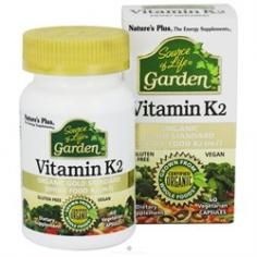 Nature's Plus Source Of Life Garden Vitamin K2 - 60 Vegetarian Capsules Nature's Plus Source Of Life Garden Vitamin K2 provides nutritional support for healthy bone and blood structure and function. Nature's Plus Source Of Life Garden Vitamin K2 contains organic gold standard whole food K2 (m7). The ingredients in Nature's Plus Source Of Life Garden Vitamin K2 are grown from certified organic whole foods. Nature's Plus Source Of Life Garden Vitamin K2 Caps with Organic Gold Standard Nutrients is the first vitamin K2 supplement made to exacting organic standards. Each easy-to-swallow capsule of Nature's Plus Source Of Life Garden Vitamin K2 provides 120 mcg of vitamin K2, the most bioavailable form of this critical bone-health nutrient, as menaquinone-7 from organic natto (a fermented soy food). Nature's Plus Source Of Life Garden Vitamin K2 features: 120 mcg Vitamin K2 (m7) - organic whole food source Organic Gold Standard Whole Food Blend - phytonutrient-rich whole fruits, vegetables, mushrooms, herbs, algae and other green foods Natural Whole Food Enzymes for maximum support Source of Life Organic Vitamins and SupplementsSource of Life premium natural vitamins and supplements from Nature's Plus are the first mega-potency whole food-based multivitamins, and the first supplements to unleash a Guaranteed Burst of Energy! Source of Life's unparalleled formulations draw vitality from natural sources to give you the ultimate power of pure natural vitamins and supplements. Every Source of Life product is enhanced with Source of Life proprietary blends, designed to deliver revitalizing results that you can feel! Source of Life natural vitamins and supplements designed to custom-fit your life Source of Life shattered the barriers of traditional multivitamins. and just kept on evolving. Today, you can choose from nearly 100 Source of Life proprietary blends of natural vitamins, supplements, protein shakes and energy drinks for men and women.
