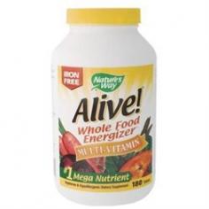 Alive! contains life-giving nutrients from more sources than any other daily supplement. Alive! is made of the traditionally high standards of Nature's Way. Only the best ingredients are used such as chelated minerals, "flash glanced" fruits/veggies, and organically grown mushrooms - all laboratory tested for purity and potency. The new thinking in energy is Alive, the ultimate whole food energizer from Nature's Way. It's the most comprehensive daily supplement, uniquely balanced in three important areas: 1) daily essentials, 2) botanical energizers, and 3) system defenders. Daily Essentials. Alive! provides the building blocks and nutrients needed to sustain your body's vital functions. The formula delivers 16 vitamins, 13 minerals, 18 amino acids and 10 essential fatty acids (EFAs). For energy and health, they're a must. Alive! is particularly rich in energizing B-vitamins. Thiamin (B1), Riboflavin (B2), Niacin (B3), Pantothenic Acid (B5), Biotin, Vitamin B6 & B12. They're essential for metabolizing fats, proteins and carbohydrates. Every cell of the body requires B-vitamins to convert carbohydrates into ATP, the fuel yor body runs on. Botanical Energizers. Alive! contains the life-giving force mother nature places in fruits, vegetables and green goods. Thousands of energizing & revitalizing phytonutrients are captured from 12 fruits and 12 vegetables. Each is "flash glanced" through a proprietary, low temperature process to preserve its powerful, yet delicate, nutrient balance. System Defenders. Alive! is rich in antioxidants, myco-nutrients (from mushrooms) and other specialty nutrients to compliment your body's natural immunity. These "system defenders" help combat free radicals and other distractors. After all, a healthier system is more energetic! Quick into the Blood Stream. Alive! tablets dissolve fast to ensure their nutrients are readily absorbed along the entire digestive tract. Better absorption means more energizing nutrients into the blood stream. Alive! tablets dissolve fater than other food-based brands. In fact, up to 5X faster. Alive! gives you quicker, more lasting energy. Give it a try and see.