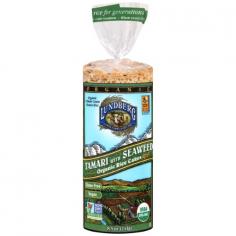 Save on Lundberg Farms 8.5 Oz Tamari Seaweed Rice Cake The Finest Whole Grain Brown Rice Yields The Freshest Most Nutritious Rice Cakes. We Mill The Brown Rice And Then Pop Them Into Rice Cakes Right On The Farm. Thats Why Our Whole Grain Brown Rice Cakes Are So Fresh And Flavorful!: Gluten Free Kosher (Note: This Product Description Is Informational Only. Always Check The Actual Product Label In Your Possession For The Most Accurate Ingredient Information Before Use. For Any Health Or Dietary Related Matter Always Consult Your Doctor Before Use.) Ingredients: Organic California grown rice organic tamari organic brown rice syrup seaweed flakes sea salt. UPC: 073416000131 UK
