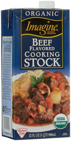 Imagine's Professional chefs created Imagine Organic Beef Flavored Stock from the finest organic beef and a perfect melange of herbs and seasonings, then slow cooked and simmered it for hours, for a rich, savory stock that is worthy of your favorite recipes. Whether you're making hearty Irish Beef Stew, rich Beef Stroganoff or simply homemade gravy, Imagine Organic Beef Flavored Stock always adds an abundance of delectable flavor and appealing aroma. Compare Imagine Cooking Stock with other stocks and taste the difference. Pure and simple, to get stock this good anywhere else, you'd have to make it from scratch. Imagine uses only the finest organic ingredients are proud to say that none of their fine products contains Artificial Flavors, Chemicals, Preservatives, Genetically Engineered Ingredients or Trans Fats. Imagine Cooking Stocks make almost any recipe richer and more flavorful. They're perfect for braising and poaching meat, chicken, fish or vegetables, or reduce for an intensely-flavored glaze. With Imagine Cooking Stocks, anyone can cook like a gourmet.