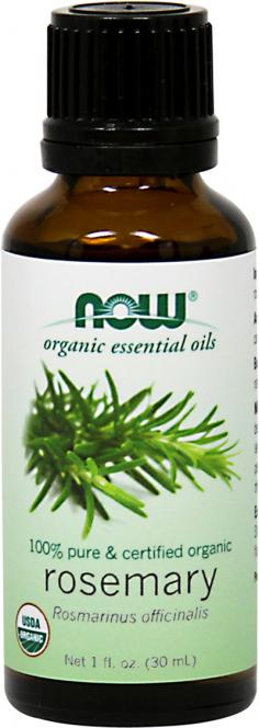 NOW Foods Organic Rosemary Oil - 1 oz. Now Foods Organic Rosemary Oil has amild camphoraceous, uplifting aroma. The natural compounds in Now Foods Organic Rosemary Oil contain strong cleansing properties, making it ideal for anyone concerned with Immune System health. Now Foods Organic Rosemary Oil is steam-distilled. Certified Organic Rosmarinus officinalis Aromatherapeutic GC/IR Verified Fun fact: The British used to wear rosemary around their neck to prevent colds, and also wrapped it around their right arms to lift spirits. Rosemary was valued by the ancients of many cultures as a sacred plant that could impart peace to both the living and the dead. The Greeks burnt rosemary at shrines, and along with the Romans, considered it symbolic of remembrance and loyalty. During the Middle Ages, people wore rosemary garlands to bring them good luck and to protect them from evil spirits, magic, and witchcraft. It was also thought to help protect against the plague and other infectious illnesses. Nowadays rosemary is a popular culinary herb, and used in many delectable dishes. However, its charm isn't relegated to the kitchen: it's a powerful aromatic as well. Rosemary's fresh, minty, woody aroma can fight fatigue, uplift spirits, renew enthusiasm, and boost self-confidence. Rosemary also has antibacterial and antiseptic properties, making it a strong ally against colds, flu, and respiratory infections. Rosemary is a necessity for every aromatherapy kit. Mixes well with: Atlas cedarwood, basil, bergamot, cedarwood, cinnamon, citronella, clove, eucalyptus, geranium, ginger, grapefruit, hyssop, juniper, lavender, lemon, lime, marjoram, myrrh, neroli, nutmeg, oregano, palmarosa, pennyroyal, peppermint, pine, rosewood, sage, spearmint, tangerine, tea tree, and thyme. Parts used: Fresh flowering tops or whole plant. Safety Information: Avoid if pregnant. Do not use if diagnosed with epilepsy or high blood pressure. Do not rub or massage directly over or below varicose veins.