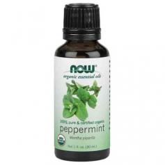 NOW Foods Organic Peppermint Oil - 1oz. Now Foods Peppermint Oil is Organic. Now Foods Peppermint's brisk, uplifting aroma has been enjoyed for centuries, in both aromatherapeutic and culinary applications. Now Foods Peppermint can be invigorating and rejuvenating, and can also be taken internally when properly diluted. Now Foods Peppermint Oil is 100% pure and steam distilled from fresh peppermint leaves. Certified Organic Mentha piperita Aromatherapeutic GC/IR Verified Fun fact: It's believed that the genus Mentha was named for the mythological nymph Minthe, who, according to Roman legend, was seduced by Pluto, then turned into a plant by his jealous wife. Pluto then turned Minthe into an herb, to be valued by generations to come. Peppermint is one of the most useful and beloved essential oils. Refreshing, cooling, uplifting, and restoring, peppermint has a variety of therapeutic uses. Used extensively in both Eastern and Western medicine for everything from indigestion to diarrhea, headaches to tired feet, and toothaches to cramps. Peppermint is also a big favorite among the food industry, and can be found as a flavoring agent in gums, candy, ice cream, and pastries. However, peppermint really shines in aromatherapy, as its fresh, comforting scent soothes and relieves all sorts of ailments, both mental and physical. Mixes well with: Basil, eucalyptus, geranium, grapefruit, juniper, lavender, lemon, myrrh, pine, rosemary, spearmint, tea tree, and wintergreen. Parts used: Flowering herb. Safety Information: Avoid if pregnant or breast feeding. Do not use on babies or small children. May cause irritation to sensitive skin, however it is rare. Do a patch test, first, before applying in large amounts. Do not use in baths. Should not be used in conjunction with homeopathic remedies, as it will act as an antidote.