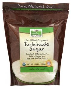 With brown sugar there's a bit of deception going on these days. Don't be fooled! Most natural brown sugar products are created by adding molasses to fully-refined sugar. REAL natural brown sugar, known as Turbinado Sugar, is created from a partially-refined sugar cane extract that's a healthier alternative to white (and refined brown) table sugars. Trained agents know that Turbinado Sugar crystals are larger and typically more pale and dry as compared to refined white sugar in its clever brown disguise. NOW Real Food Organic Turbinado sugar is the real-deal and is an excellent natural alternative that can be used as a 1:1 replacement for white sugar. Use it in your favorite beverages and recipes.