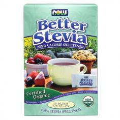 NOW&reg; BetterStevia&trade; is a zero-calorie, low glycemic, certified organic sweetener that makes a perfectly healthy substitute for table sugar and artificial sweeteners. Unlike chemical sweeteners, NOW&reg; BetterStevia&trade; contains pure Stevia extract; easily-utilized by the body and metabolized in the same way nutrients are. With a taste that is naturally 60-100 times sweeter than refined sugar, a tiny amount is all it takes to sweeten your favorite beverages, foods and desserts! Not all Stevia is the same, though. NOW Foods takes special measures to preserve Stevia's natural qualities in this unique, pure, better-tasting Stevia. NOW&reg; BetterStevia&trade; utilizes the whole leaf extract to retain the pure sweetness in real Stevia, as opposed to other products containing only isolated fractions such as Reb A. We treat our Stevia with a special enzymatic process that results in a clean, superior tasting sweetener. Our attention to quality guarantees freshness in every serving and gives BetterStevia&trade; a well-rounded sweet taste that is very close to that of pure sugar, without the calories or guilt. That's why NOW's Stevia is called BetterStevia&trade;. Try it today and see how sweet it is.