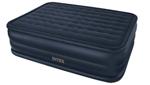 Sleep on air with this airbed from Intex. This airbed features a raised design to provide extra comfort. Made from high quality vinyl and plastic, this queen-size airbed offers superior relaxation for years to come with its sturdy build that offers excellent support and durable construction. This bed comes with an air pump and internal controller that easily inflates and deflates the airbed in minutes with the flick of a button. This airbed is able to support up to 600 pounds in weight, making it a great choice for a family camping trip, letting multiple people enjoy a good night's sleep. The airbed is also a wonderful choice to keep at home for unexpected and unplanned overnight guests or fun sleepover events. Materials: Vinyl, plastic Weight limit: 600 pounds Air pump included: Yes Inflating time: 5 minutes Deflating time: 6 minutes Controller: Internal pump Dimensions: 22 inches high x 60 inches wide x 80 inches long Before using this product it is necessary to inflate it several times in the first week. This process allows for the natural expansion of the puncture-resistant PVC material and lets it maintain its intended size and shape. Use and subsequent deflating of the mattress before this adjustment period is over should not be perceived as a leak. This item is not able to be shipped internationally or to a freight forwarding address.