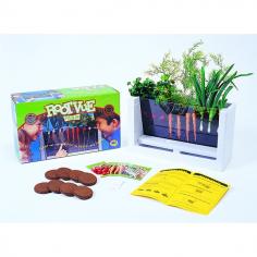 Oppenheim & Dr. Toy Award Winner! Fascinating garden laboratory where kids of all ages watch the action below the ground. Plant the seeds and follow the roots as they grow down. Have a root race and watch the carrots; radishes and onions take form before your eyes! Complete kit includes: Self-watering grow unit; 8 special biopower grow mix wafers; 3 packs of seeds; identification labels and 16 page booklet with instructions and experiments. For ages 4 & up.