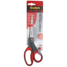 Ideal for photos, papers, crafts and everyday cutting needs Blades feature a durable metal pivot for smooth cutting action. Durable stainless steel blades that resist corrosion Soft comfort grip handles for ease of use. For right-handed and left-handed users. Scotch Scissors part of a large selection of office supplies. Scotch(R) Precision Scissors, 8in, Pointed, Gray/Red is one of many Scissors available through Office Depot. Made by Scotch.