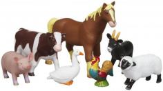 Detailed farm animals for imaginative play. Includes horse, pig, cow, goat, sheep, rooster, and goose. Made of durable plastic. Recommended for ages 3 years and up. Horse measures 10 in. long. Take farm animals home with the Learning Resources Jumbo Farm Animals. These realistically detailed farm animals invite imaginative play and are perfect for encouraging oral language and vocabulary development. Made of durable plastic, all animals are sized just right for small hands and can be wiped clean. This set includes a horse, pig, cow, goat, sheep, rooster, and goose. Recommended for ages two to six years. About Learning ResourcesA leading manufacturer of innovative, hands-on educational materials and learning toys, Learning Resources has been teaching children through play in the classroom and the home for over 25 years. They are a trusted source for educators and parents who want quality, award-winning educational products. Their diverse product line of over 1300 products serves children and their families, kindergarten, primary, and middle school markets focused on the areas of mathematics, science, early childhood, reading, Spanish language learning and teacher resources. Since their founding in 1984, Learning Resources continues to be guided by its mission to develop quality educational products that make learning exciting for children of all ages and abilities. They strive to create hands-on products that build a concrete foundation of skills through exploration, imagination and fun.