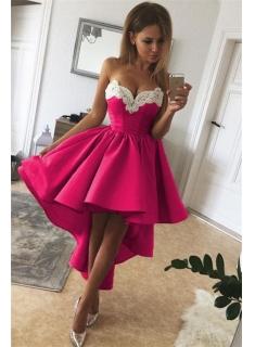 $129 Sexy Hi-Lo Sweetheart Homecoming Dresses 2018 | A-Line Appliques Hoco Dresses