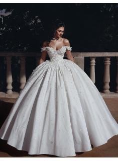 Fashion Hochzeitskleider Prinzessin Creme Bodenlang Brautkleider Günstig Online