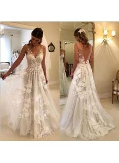 Elegant Brautkleider Weiße Günstig Spitze Hochzeitskleider Online Shop