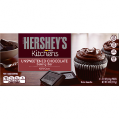 HERSHEY'S Unsweetened Chocolate Baking Bars, 4 oz