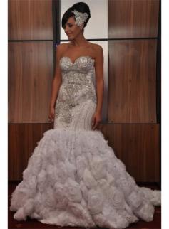 Stunning Mermaid Strapless Ruffles Wedding Dress | Beading Appliques Fashion 2019 Bridal Gown