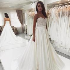 Designer Brautkleider A Linie | Hochzeitskleider Mit Spitze