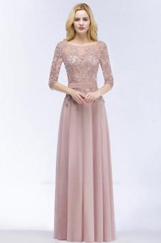 Half-Sleeves Lace Bridesmaid Dress | BmBridal