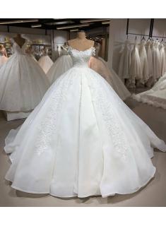 Designer Brautkleider Organza | A Linie Hochzeitskleider Mit Spitze