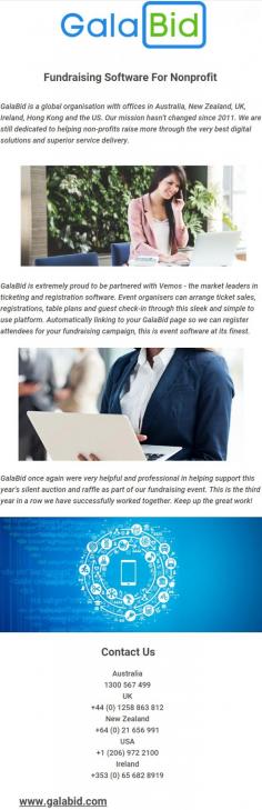 GalaBid is extremely proud to be partnered with Vemos - the market leaders in ticketing and registration software. Event organisers can arrange ticket sales, registrations, table plans and guest check-in through this sleek and simple to use platform. Automatically linking to your GalaBid page so we can register attendees for your fundraising campaign, this is event software at its finest. 