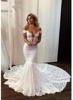 Sexy Brautkleid Meerjungfrau | Hochzeitskleider mit Spitze Online