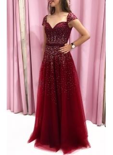 Elegante Abendkleider Lang Rot | Abiballkleider Bodenlang Online