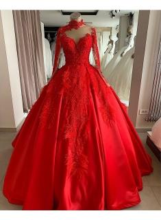 Luxus Abendkleider Mit Ärmel | Rote Abendmoden Abiballkleider Online