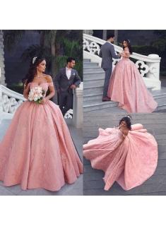 Luxus Abendkleider Lang Rosa | Prinzessin Abendmoden Online