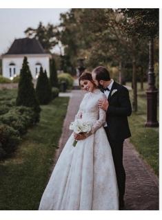 Designer Brautkleider mit Ärmel | Winter Hochzeitskleider A Linie