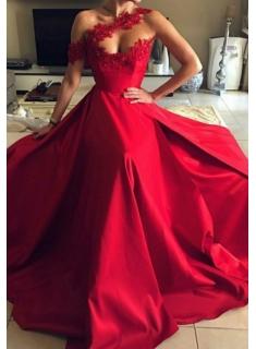 Modern Abendkleider Lang Rot | Abiballkleider Abendmoden Mit Spitze